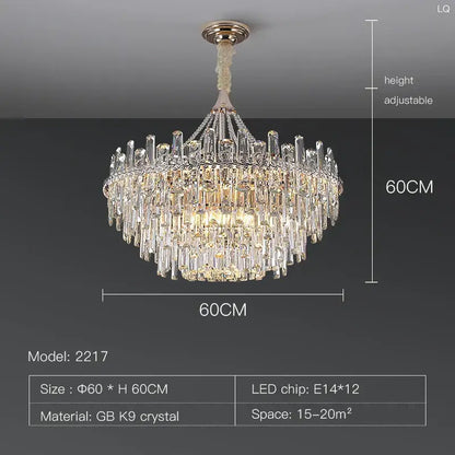 Elegant multi tiered pendant lights with gold mount and cascading gb k9 crystal prisms for dining room decorbites elegant room