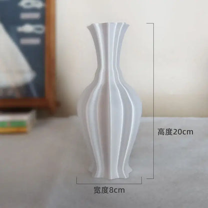 A sleek white ceramic vase with a modern fluted design and glossy finish for decorbites elegant living room decorbites elegant high-end