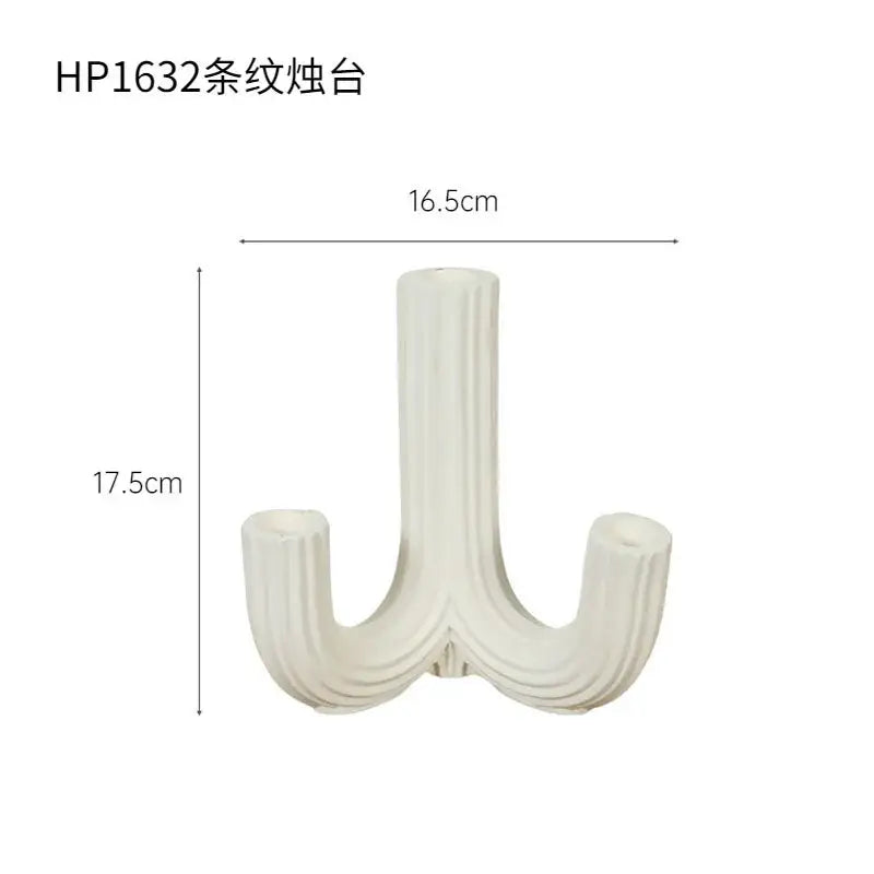 Elegant white ceramic ribbed candlestick holder for dining room decorbites elegant white modern design