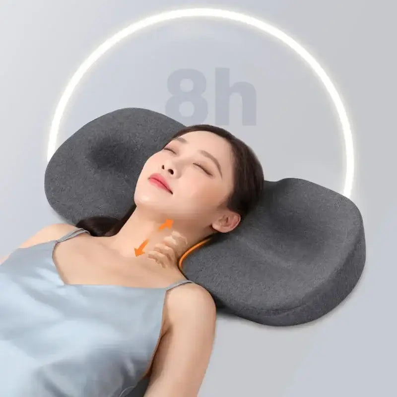 Gray butterfly memory foam neck pillow with contoured ergonomic design for bedroom support by decorbites butterfly memory
