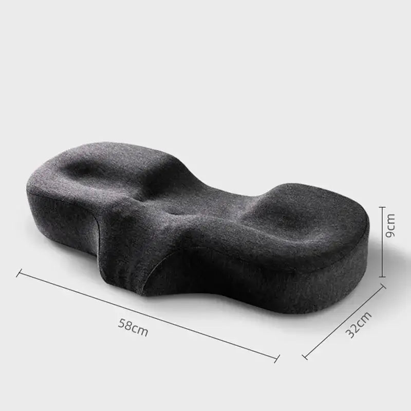 Black ergonomic memory foam pillow with contoured shape and soft fabric cover for neck support decorbites butterfly memory