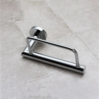 Chrome-finished stainless steel euro silver bathroom paper holder with sleek rounded handle from decorbites euro silver line