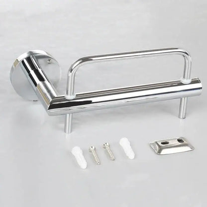 Chrome-finished metal paper holder with sleek modern design and matching hardware for euro silver bathroom decorbites