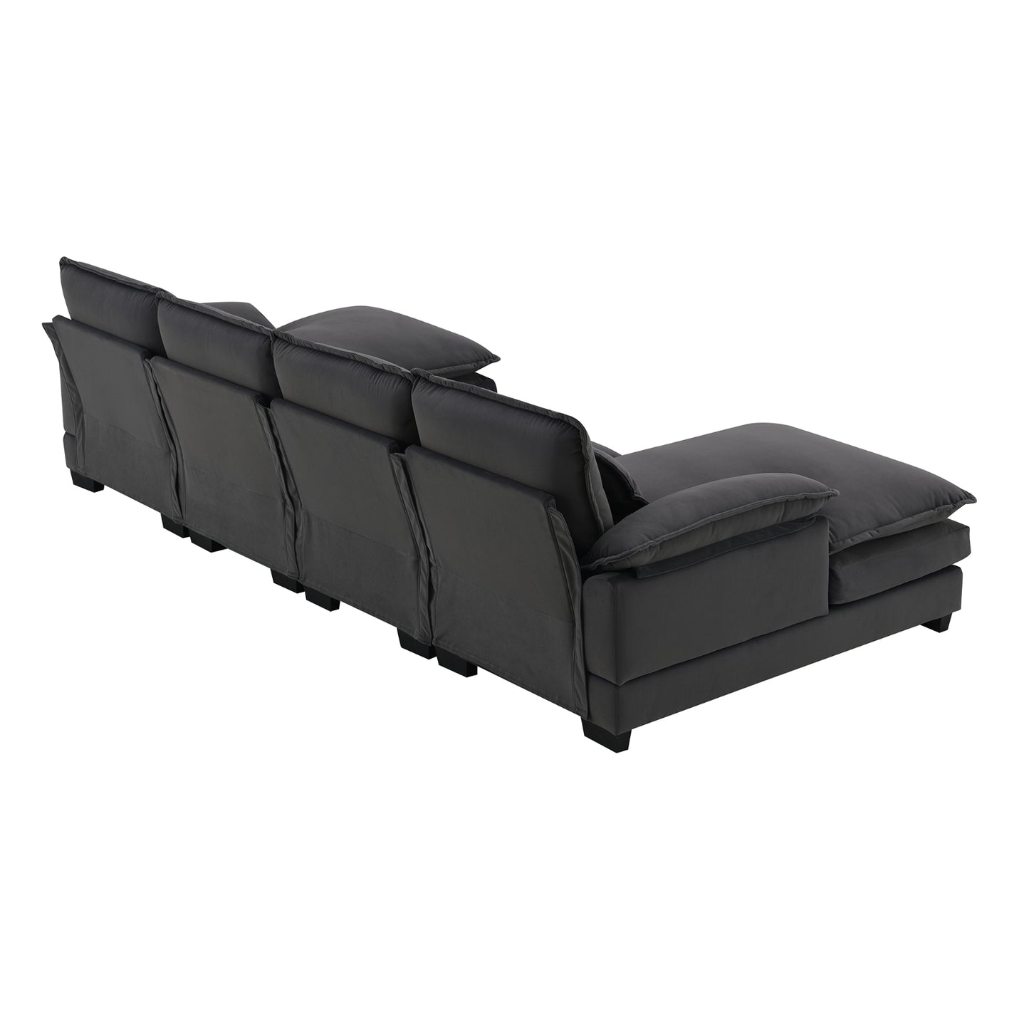 New Modern U-shaped Sectional Sofa, 6-Seat With Waist Pillows 109.8 55.9