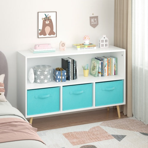 Blue Fabric Kids Bookshelf