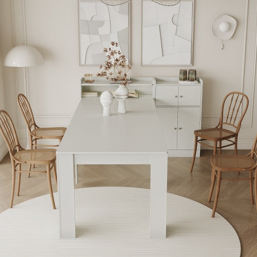 White Modern Extendable Table