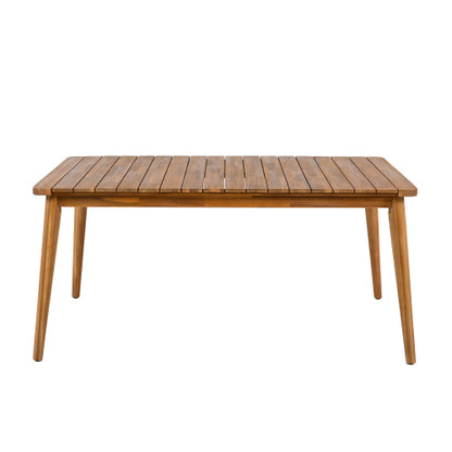 Akazienholz-Esstisch für 6 Personen, Outdoor-Tisch, Bauernhaus-Möbel für Terrasse, Garten, Hinterhof, Teak 180 LBS Tragfähigkeit 63L