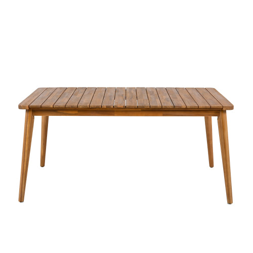 Akazienholz-Esstisch für 6 Personen, Outdoor-Tisch, Bauernhaus-Möbel für Terrasse, Garten, Hinterhof, Teak 180 LBS Tragfähigkeit 63L