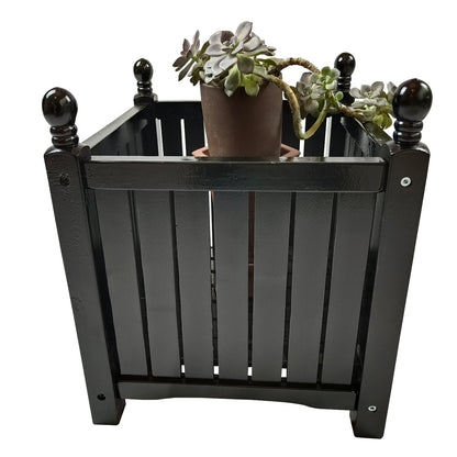 Wood Outdoor Square Flower & Herb Pot For Garden, Porch, Patio - Plant & Veggie
