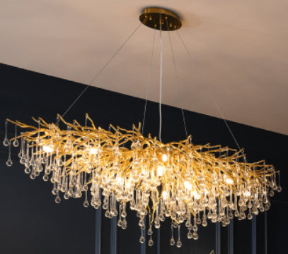 Postmoderne Leichtluxus-Kronleuchter Wassertropfen-Kristalllampe Atmosphäre
