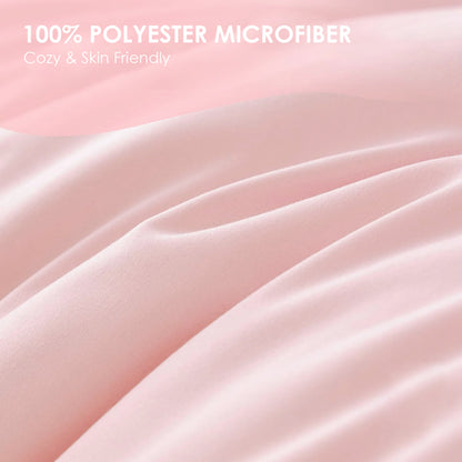 Rosa Überdimensionierte Bettbezug-Set Adorables Frisches Ästhetik Passt zu Allen Geschlechtern. Premium Atmungsaktives Mikrofaser Mit Boho-Details. Passt zu Einzel-/Doppelbetten. Perfekt Für Schlafzimmer Und Hotels. Ein Ideales Chris