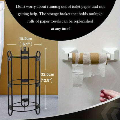 Toilettenpapierhalter mit Regal, freistehender Toilettenpapierhalter für das Badezimmer, Ablage für Entsorgung