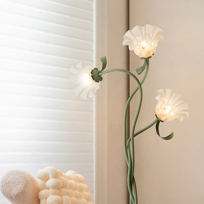 Cremefarbene Stil Bodenscheinwerfer Wohnzimmer Französisch Pastoral Schlafzimmer Atmosphäre Blumenlampe