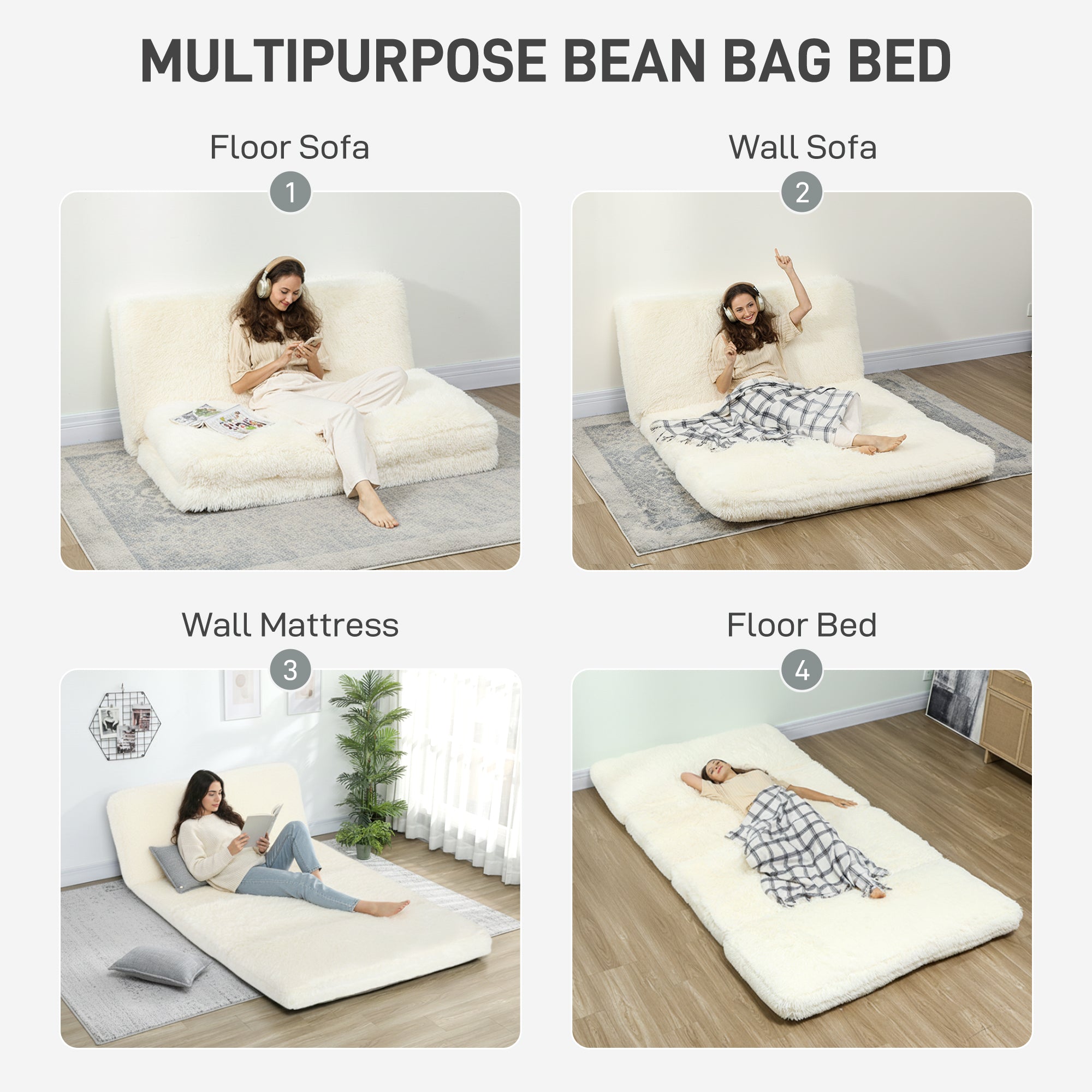 Plush Bean Bag Sofa Bed