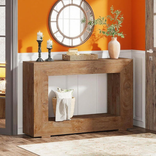Vintage Wood Console Table Farmhouse Style
