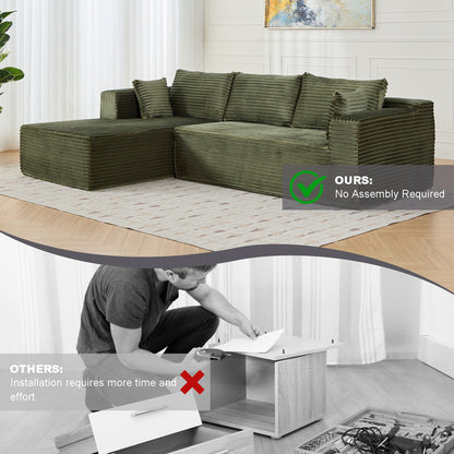L-förmiges Kompressions-Sofabett mit Nesselstoff - Umwandelbare Ecksofa, ausklappbare Boden-Couch-Schlafplatz, platzsparende flanellartige Lounge für kleine Wohnungen, Wohnzimmer & Spielzimmer OHNE TUME