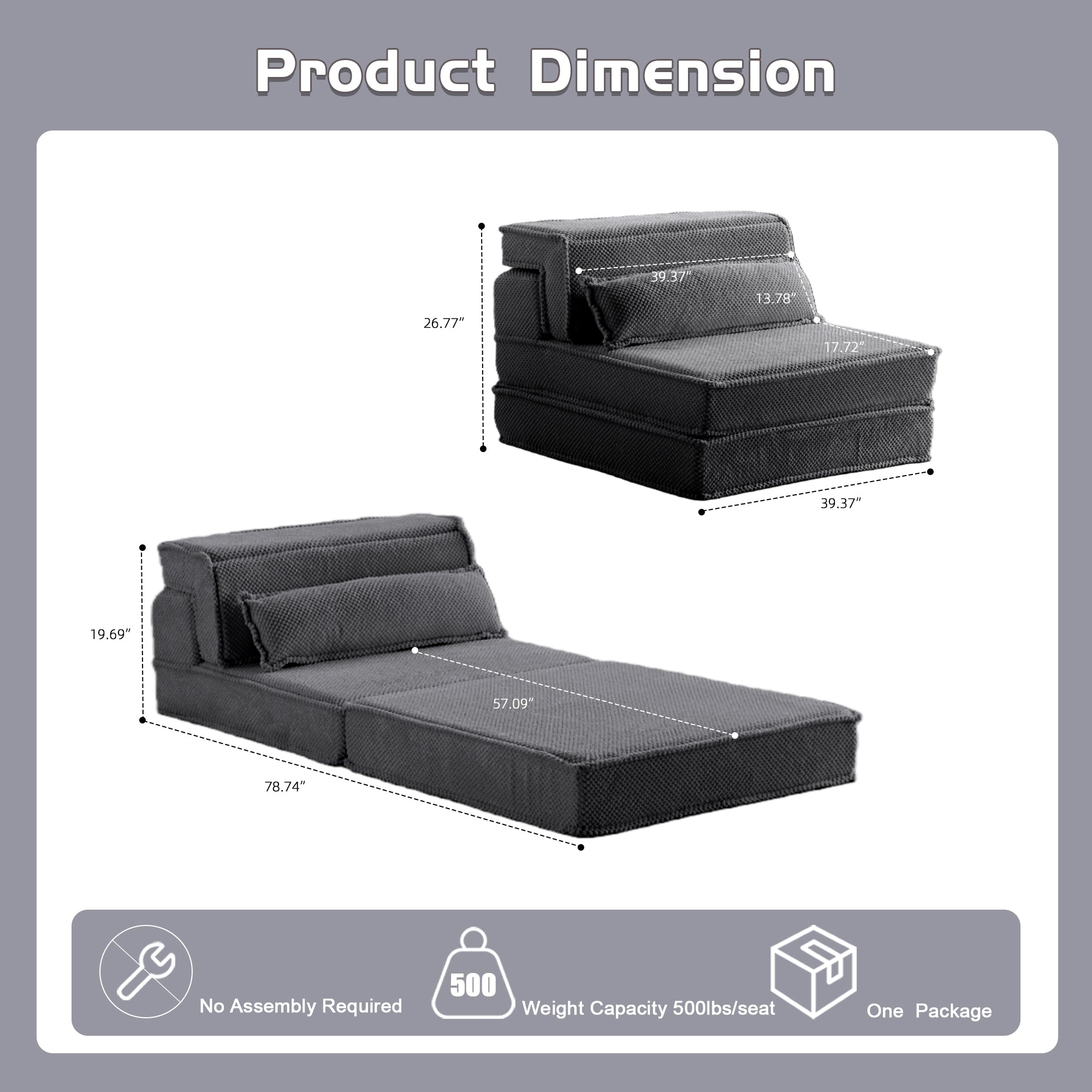 Dark Grey Single Sofa