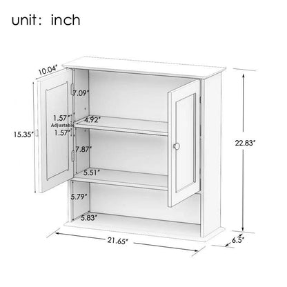 Badezimmerschrank mit Doppelspiegeltüren und Regalen