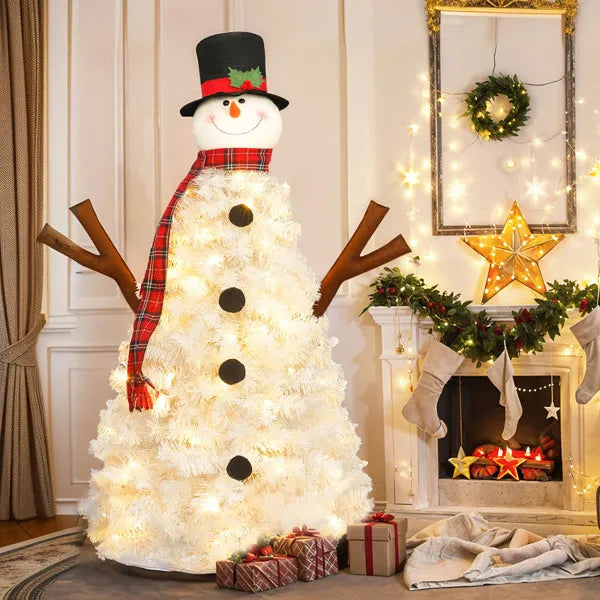 Snowman-Shaped Christmas Tree