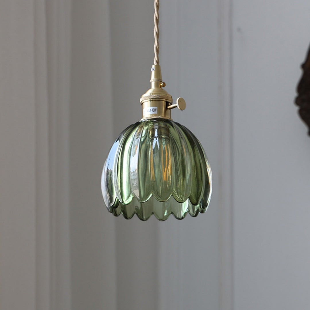 Amber Glass Flower Chandelier