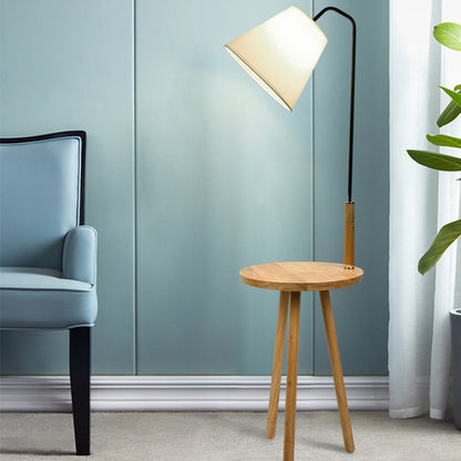 Moderne Minimalistische Wohnzimmer Vertikaler Holztisch Bodenscheinwerfer