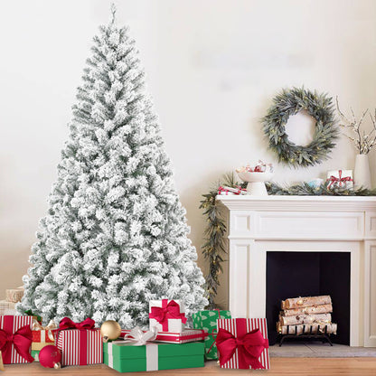 4FT Geflockter Weihnachtsbaum – Schneebedeckter PVC-Künstlicher Feiertagsbaum mit 233 Spitzen, Kompakte Volle Form, Robuster Metallständer, Weihnachtsbaum zur Dekoration von Zuhause, Büro oder Wohnung