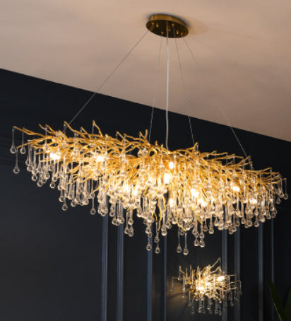 Postmoderne Leichtluxus-Kronleuchter Wassertropfen-Kristalllampe Atmosphäre