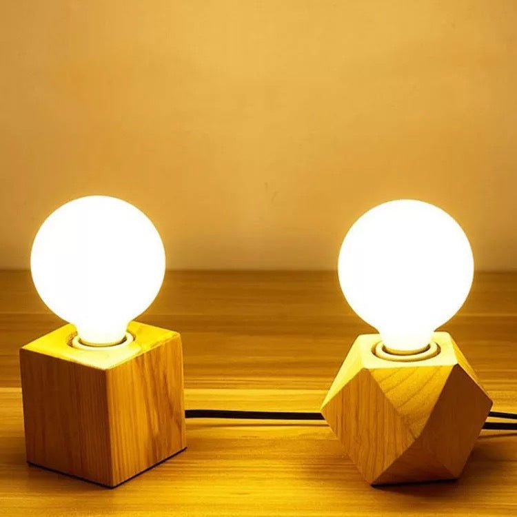 Wooden Retro Lamp Holder