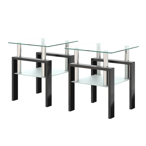 Transparent Glass Square Tables