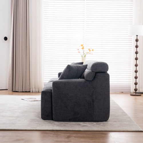 Gray Chenille 4-Seater Sofa