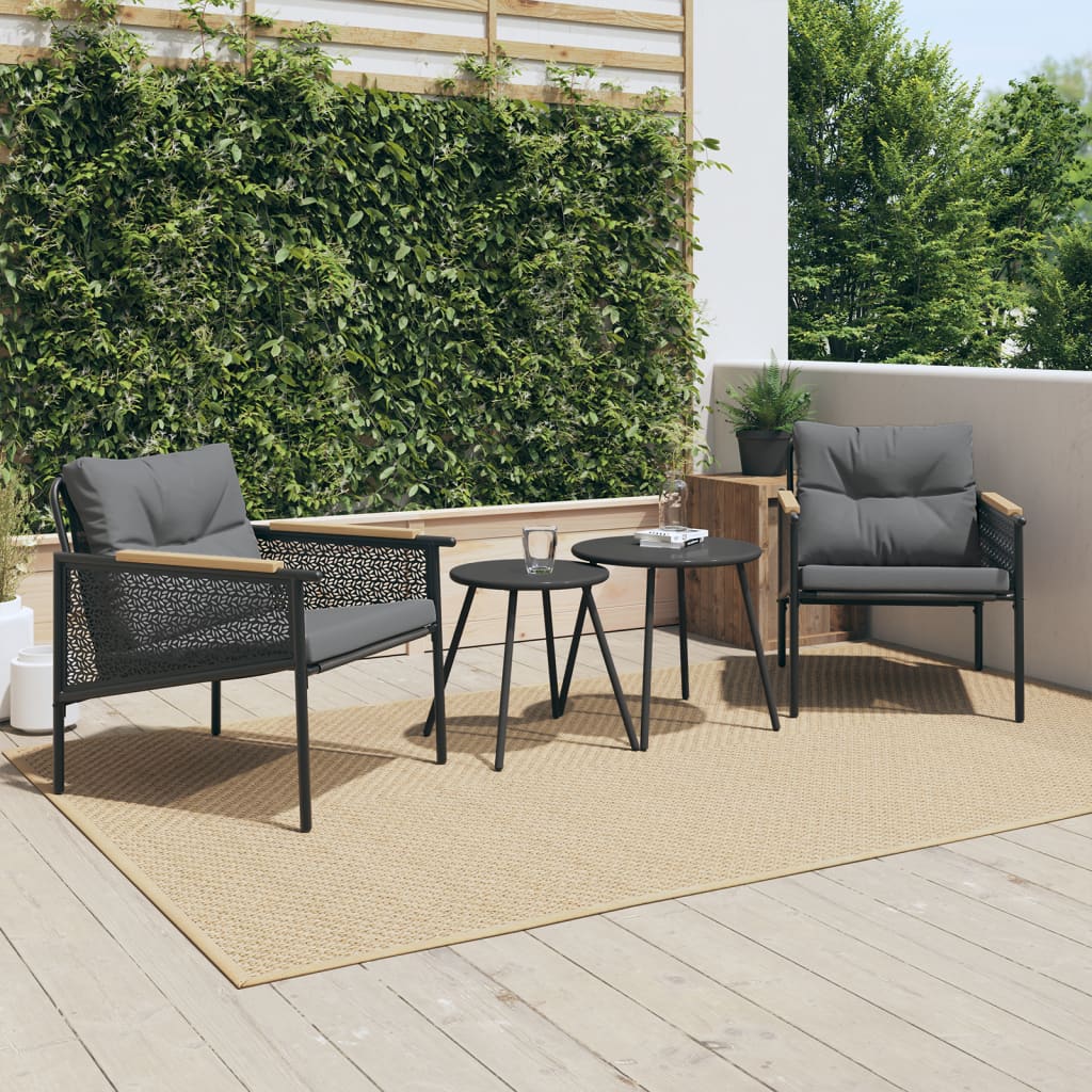 4-teiliges Balkon-Möbel-Set mit Polstern, Gartenbank