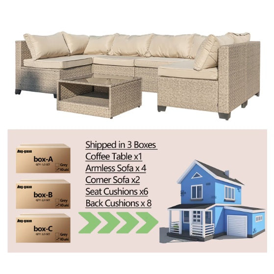 Gray Modern Patio Sofa