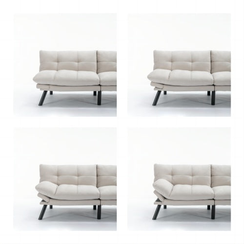 Cremefarbene umklappbare moderne Sofa-Bett