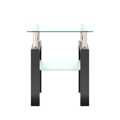 1-teiliges modernes gehärtetes Glas-Teekaffeetisch, quadratisch für das Wohnzimmer