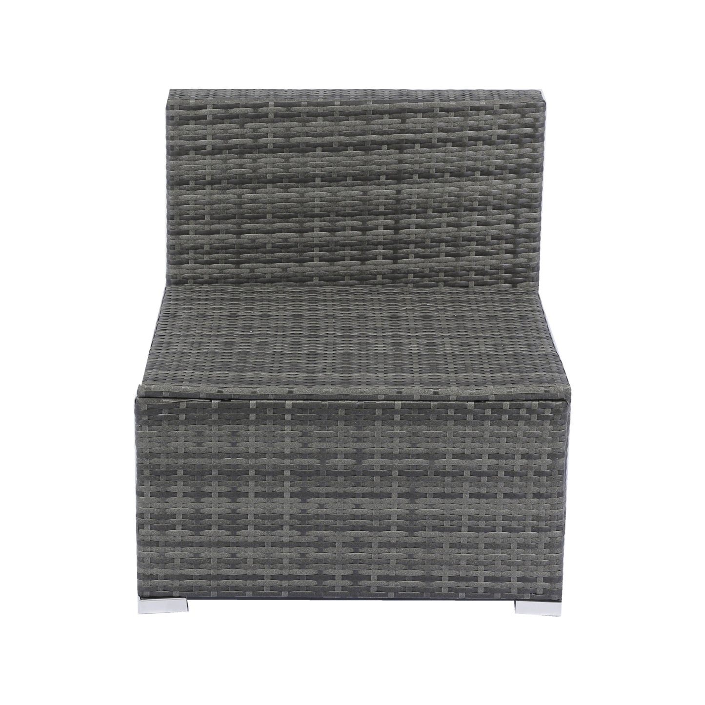 7-teiliges Terrassen-Set mit ausziehbarem Sonnendach Korbgeflecht-Rattan-Sofagarnitur