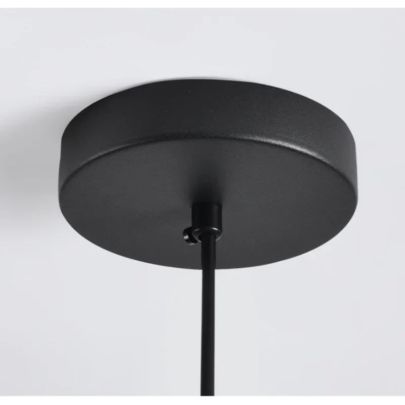 Black matte felt pendant light acoustic office ceiling fixture with sleek minimalist circular design