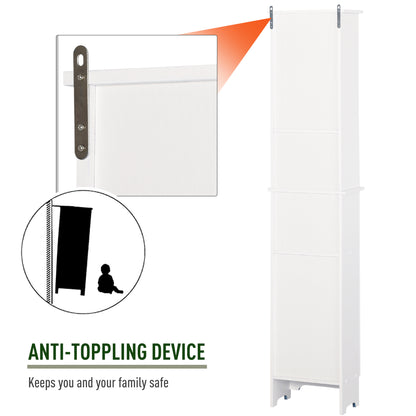 Hohes Badezimmerschrank/Freistehender Turm mit 3-stufigem offenem verstellbarem Regal und Schrank