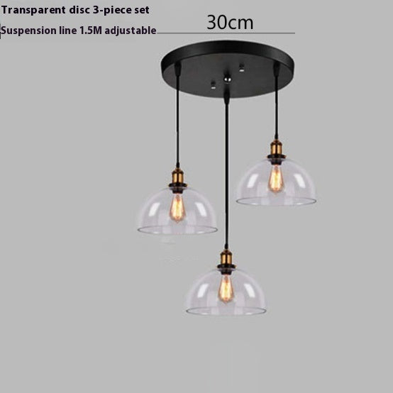 Nordisches Retro Einfaches Transparentes Glas Restaurant Kronleuchter