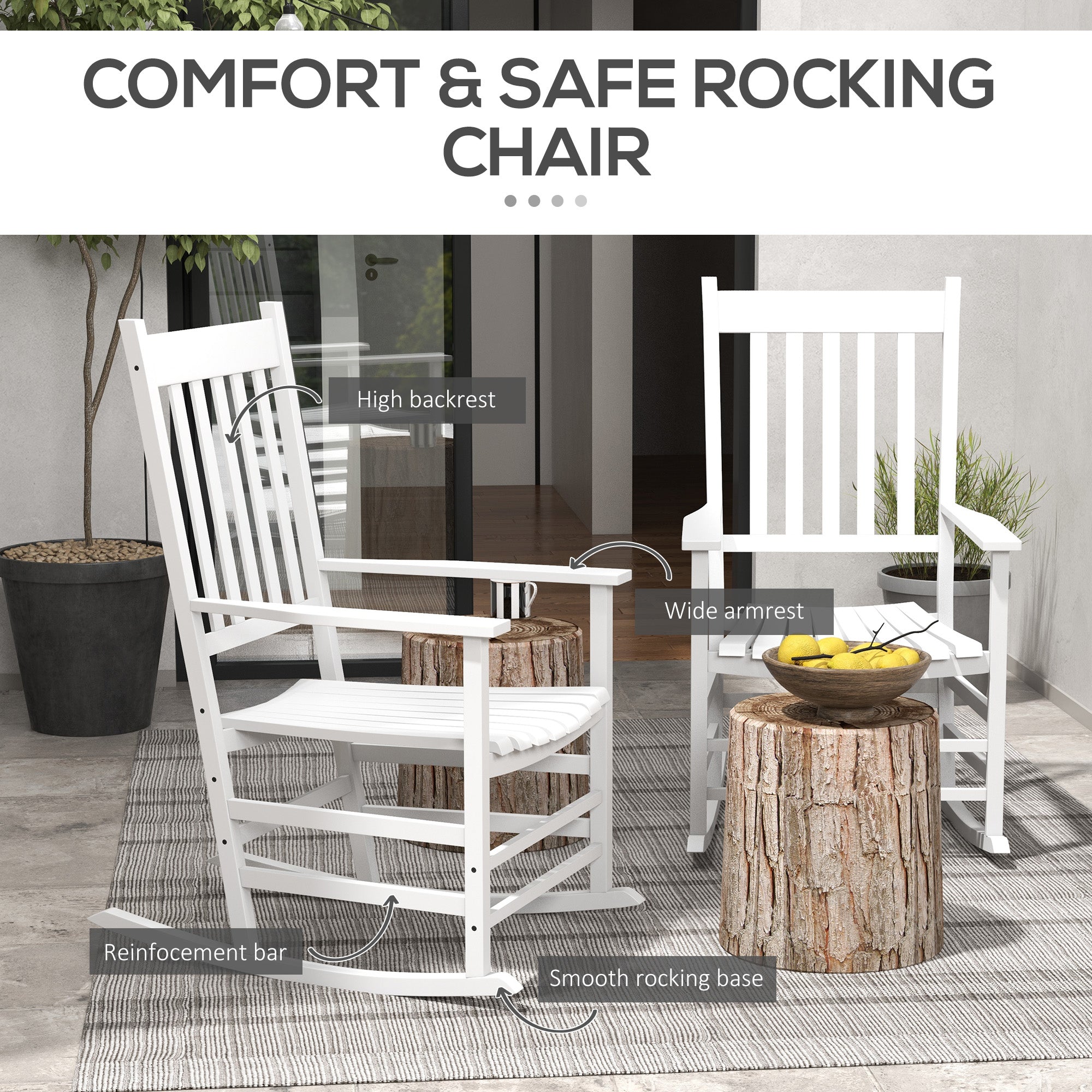 Wooden Porch Rocking Chair