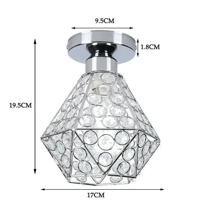 A sparkling chrome faceted glass crystal led ceiling chandelier with clear crystal discs for living room use