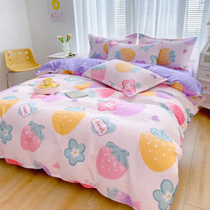 Pastel pink and purple floral puppy bedding set with cotton printed cotton printed bedding for bedroom decorbites