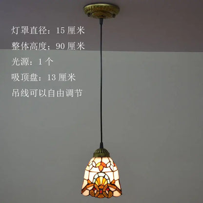 Vintage-style floral stained glass baroque tiffany pendant light with amber and cream hues for dining room decorbites baroque tiffany