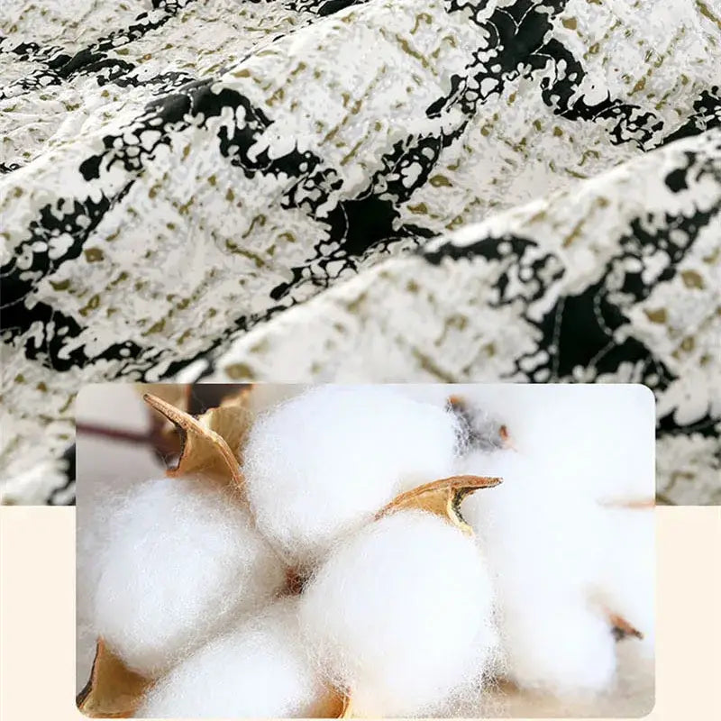 White and black marbled cotton fabric with soft texture in decorbites cotton double bedspread set for bedroom decor