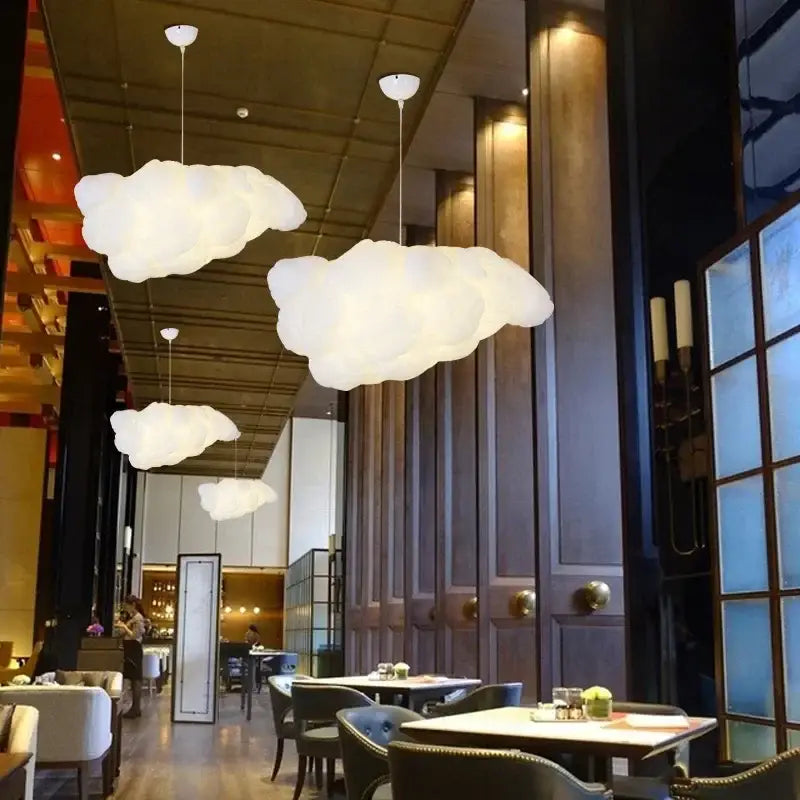 White cloud-shaped pendant lights hanging ceiling decorative decorbites cloud chandelier for dining room use