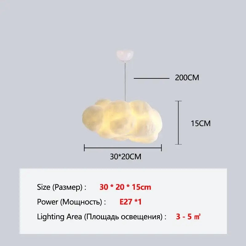 Fluffy white cloud chandelier pendant light made of translucent material with warm yellow illumination for dining room decorbites cloud chandelier