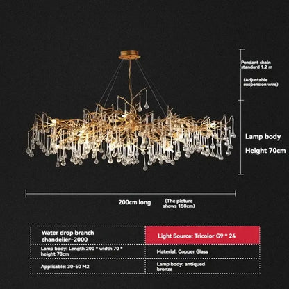 Antiqued bronze french crystal chandelier with copper glass accents and 24 tricolor g9 bulbs for dining room decorbites French crystal decor