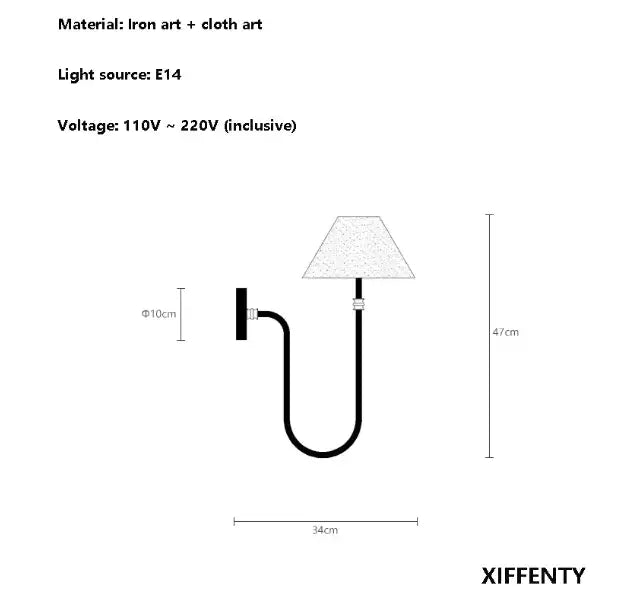 Black iron and cloth art wall lamp with textured conical fabric shades complements French minimalist pendant light designs