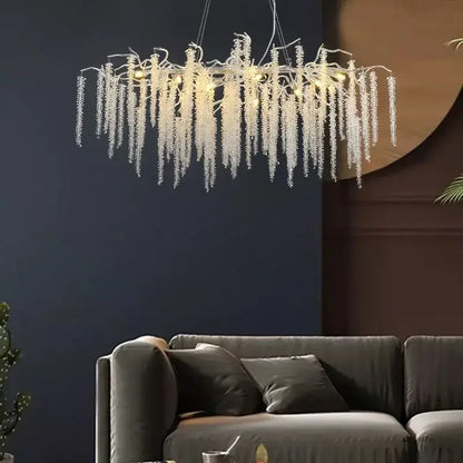 French romantic gold crystal branch chandelier featuring a modern translucent decorbites crystal icicle design for dining room lighting