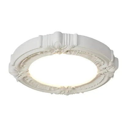 Off-white decorbites french style ceiling light with ornate floral and scrollwork carved details for bedroom decor