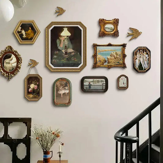 A french vintage cupid gold and wood frame set with ornate carvings for living room wall decor by decorbites french vintage